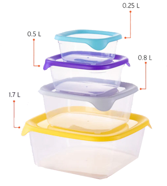 Classic Rectangle Tupperware Set 3 pcs