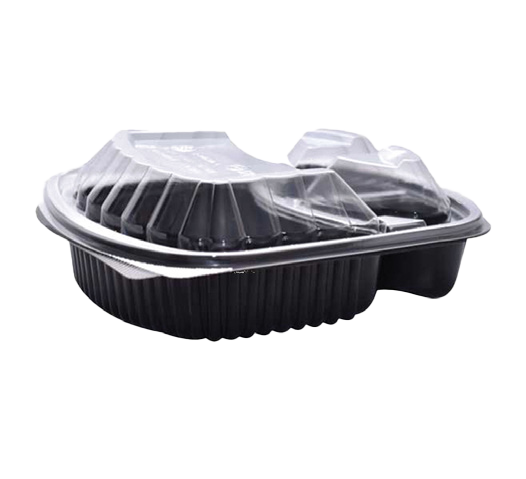 Nazaargo PET Tray 3 Compartments L: 25 cm W: 21.5 cm H: 3.6 cm Business & Industrial > Food Service > Takeout & Delivery Supplies  Takeaway Containers & Lids Takeaway Tray 3 Compartments